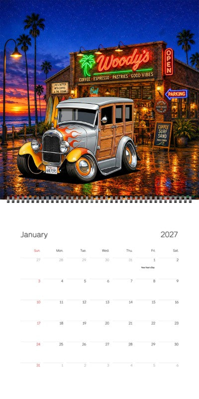 2027 Woodie Neon Calendar 6HLP395-CA
