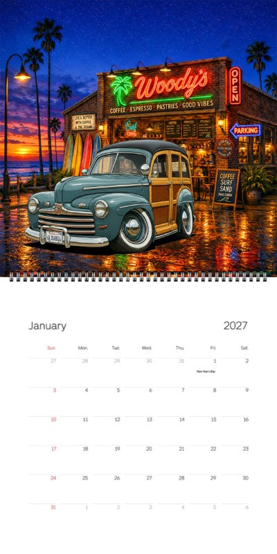 2027 Woodie Neon Calendar 6LXV814-CA