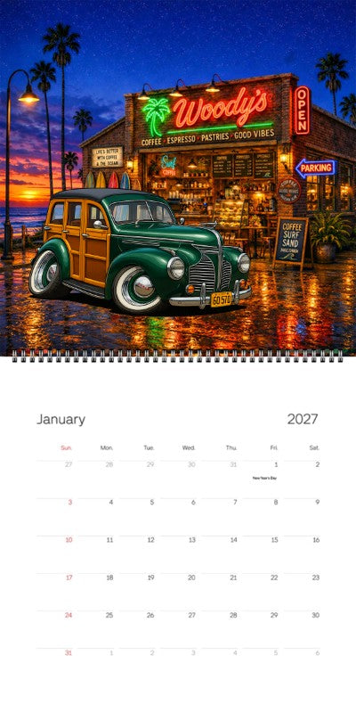 2027 Woodie Neon Calendar 6Q570-CA