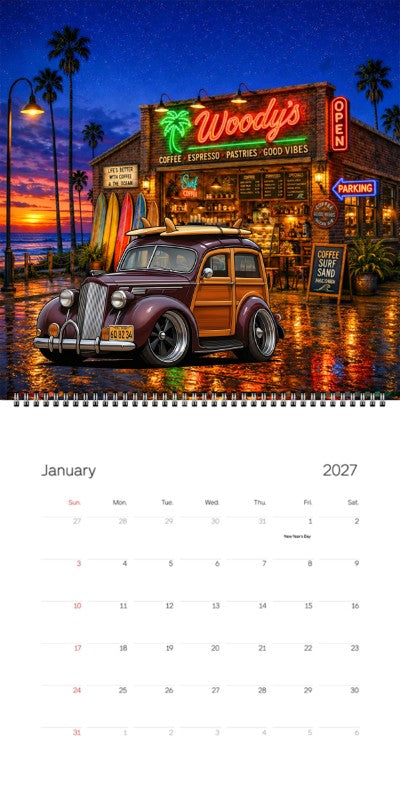 2027 Woodie Neon Calendar 6Q8234-CA