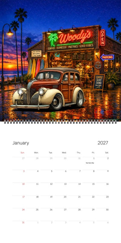 2027 Woodie Neon Calendar 6Y1053-CA