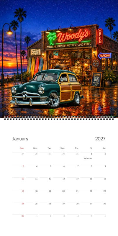 2027 Woodie Neon Calendar 78F241-CA