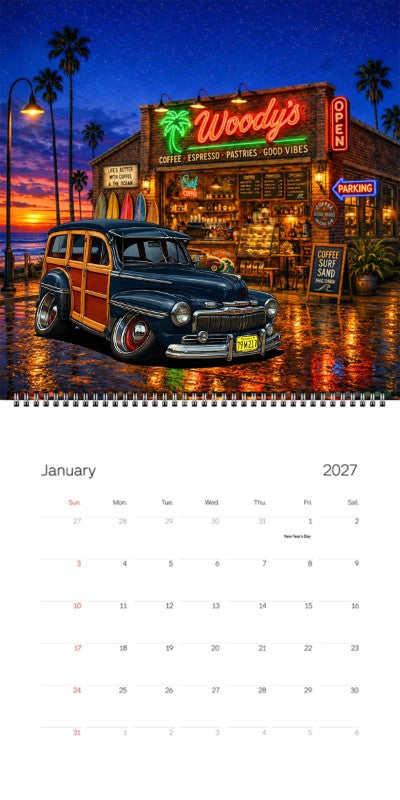 2027 Woodie Neon Calendar 79M217-CA