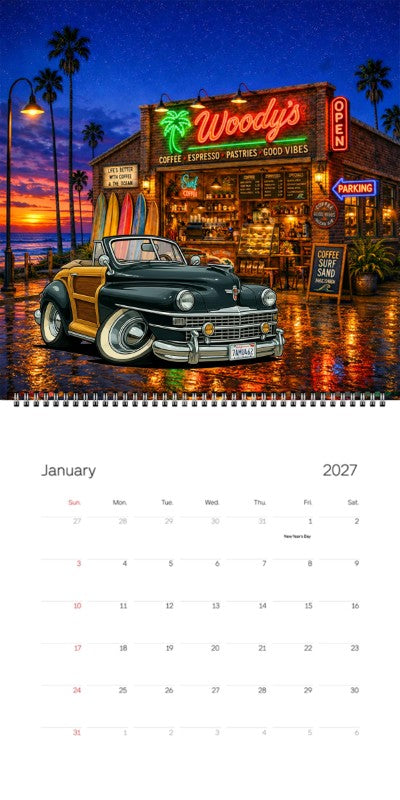 2027 Woodie Neon Calendar 7AMU462-CA