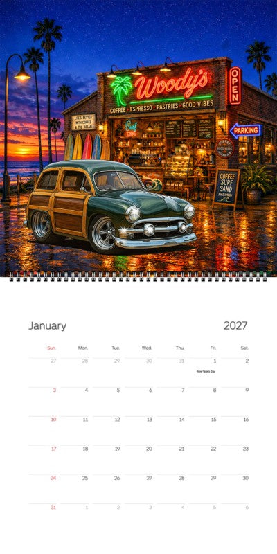 2027 Woodie Neon Calendar 7DDJ466-CA