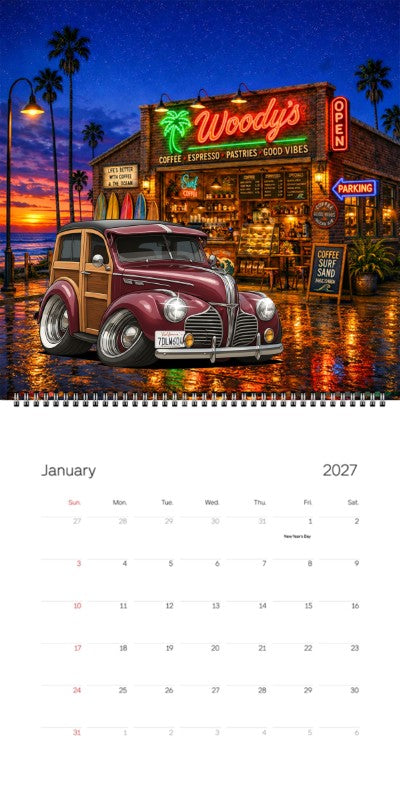 2027 Woodie Neon Calendar 7DLW604-CA