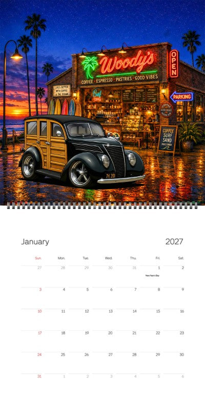 2027 Woodie Neon Calendar 7H201-CA
