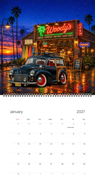 2027 Woodie Neon Calendar 7VFH252-CA