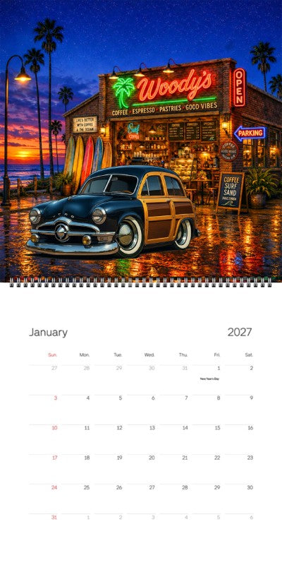 2027 Woodie Neon Calendar 7YOS690-CA