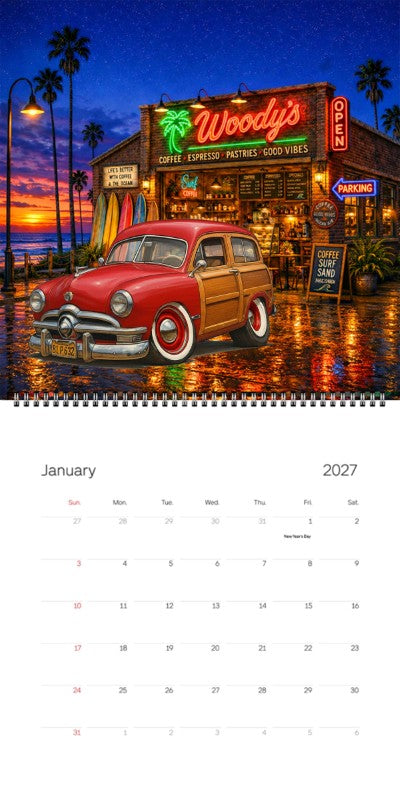 2027 Woodie Neon Calendar 81P632-CA
