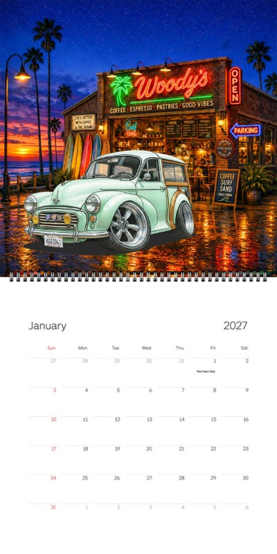 2027 Woodie Neon Calendar 8GQZ041-CA