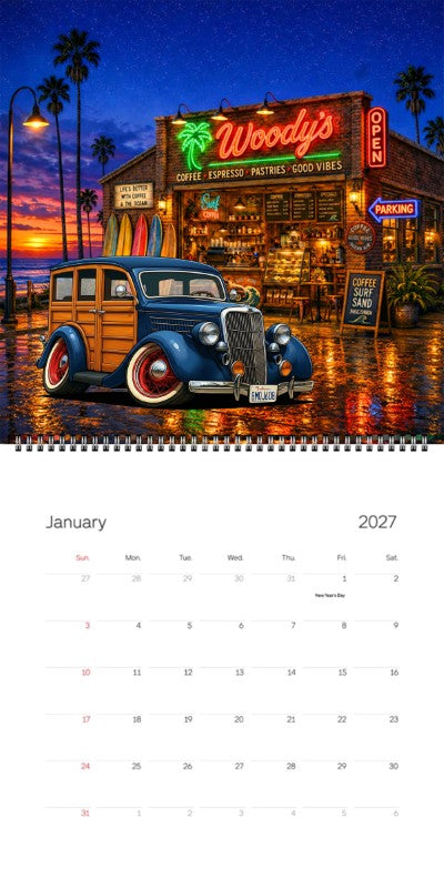 2027 Woodie Neon Calendar 8MQJ608-CA