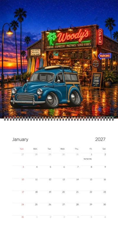 2027 Woodie Neon Calendar 8UCV806-CA