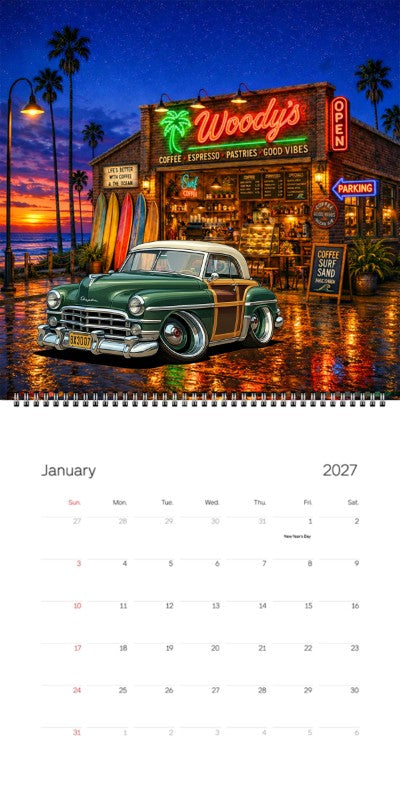 2027 Woodie Neon Calendar 8X3007-CA