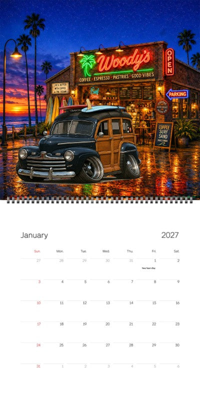 2027 Woodie Neon Calendar 90G463-CA