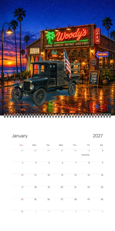 2027 Woodie Neon Calendar 912564-CA