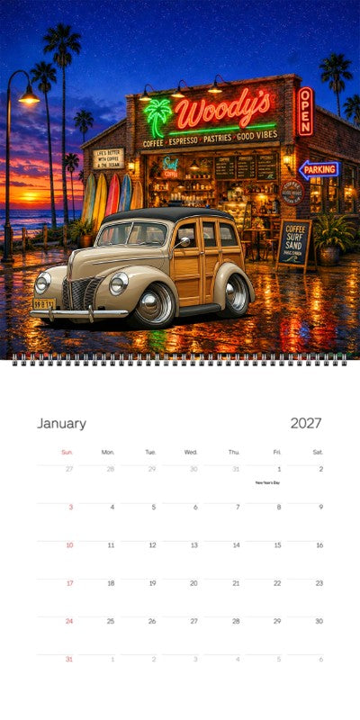 2027 Woodie Neon Calendar 99B111-CA