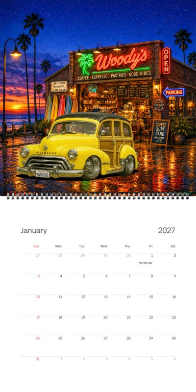 2027 Woodie Neon Calendar 9ASK001-CA