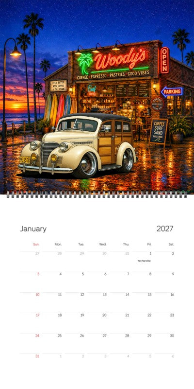 2027 Woodie Neon Calendar 9E9570-CA