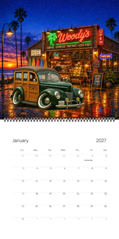 2027 Woodie Neon Calendar 9FVF557-CA
