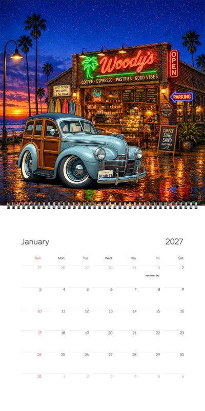 2027 Woodie Neon Calendar 9GQN667-CA