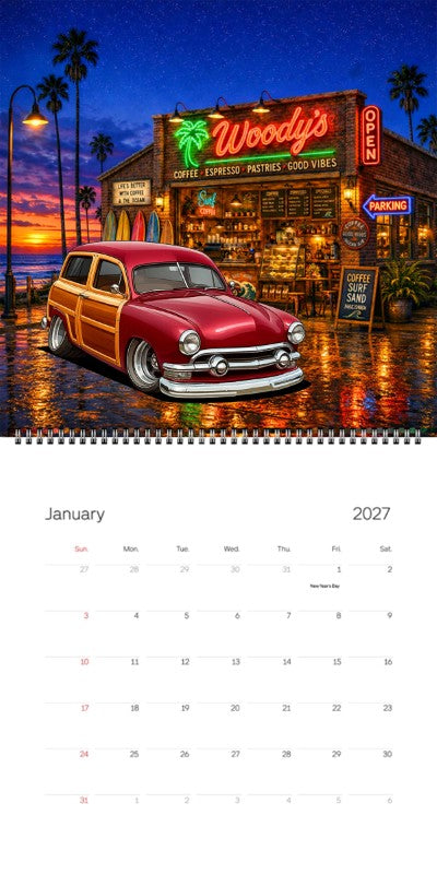 2027 Woodie Neon Calendar 9KBA527-CA