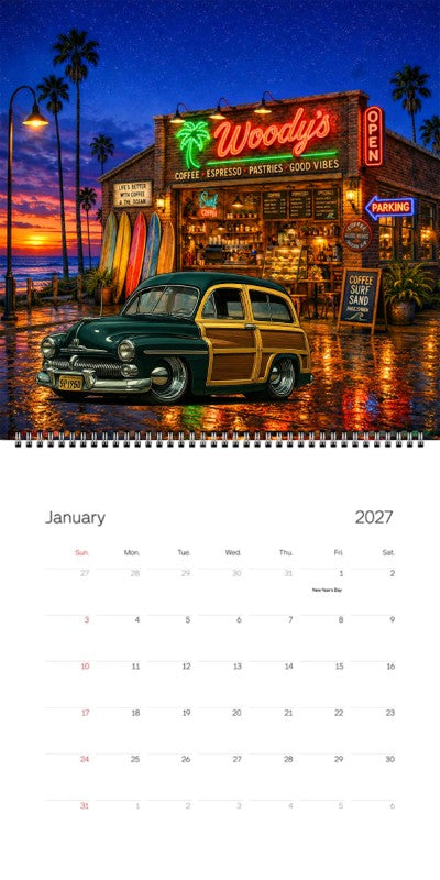 2027 Woodie Neon Calendar 9P1950-CA
