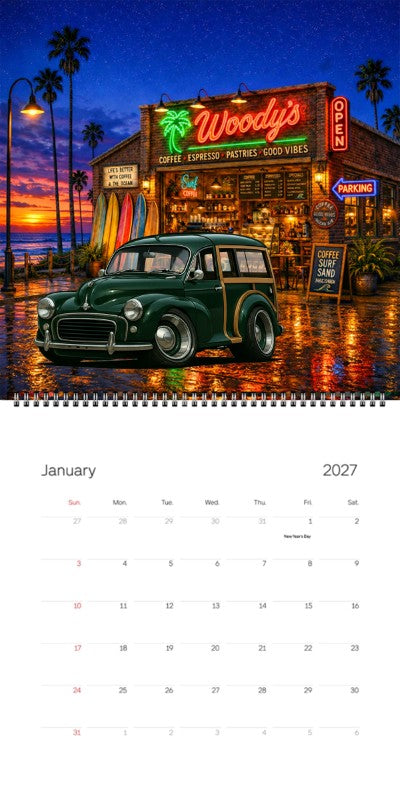 2027 Woodie Neon Calendar AMS01-CA