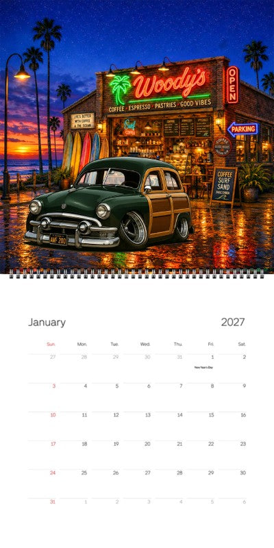2027 Woodie Neon Calendar AWF200-CA