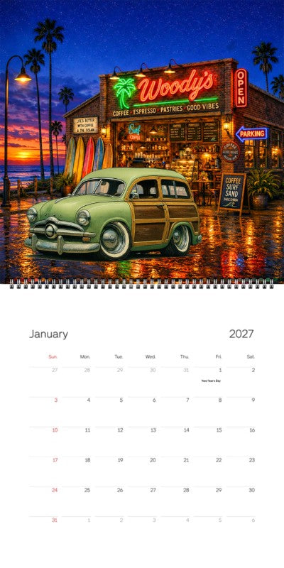 2027 Woodie Neon Calendar BEFORE-CA