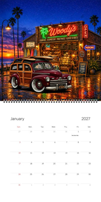 2027 Woodie Neon Calendar BF0046-CA