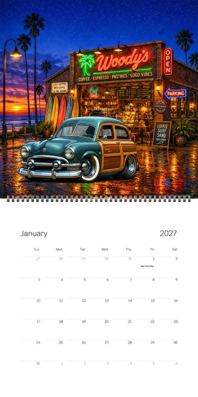2027 Woodie Neon Calendar BHE7363-AZ