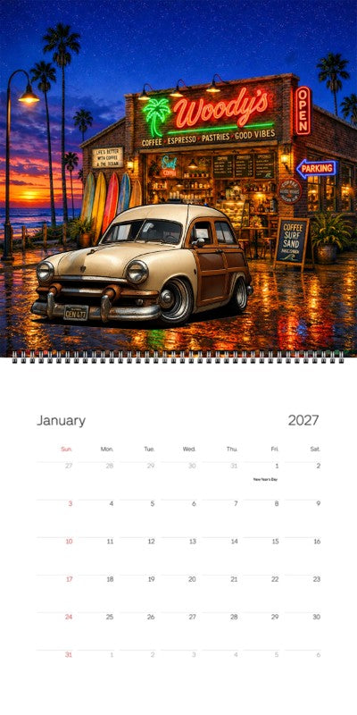 2027 Woodie Neon Calendar CEN477-CA