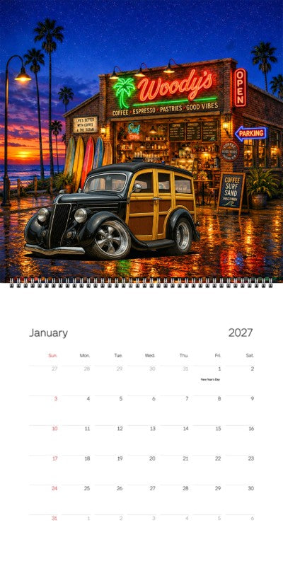 2027 Woodie Neon Calendar COOPS36-CA