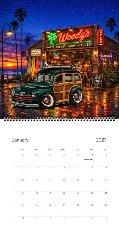 2027 Woodie Neon Calendar DCFD46-CA