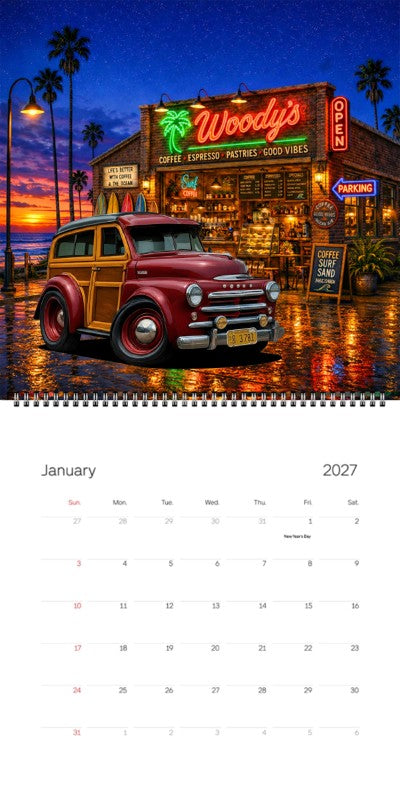 2027 Woodie Neon Calendar DG3781-CA