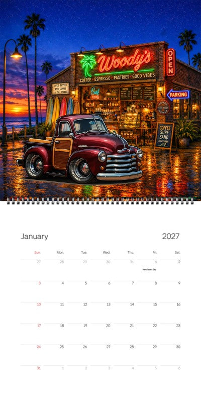 2027 Woodie Neon Calendar F21198-CA