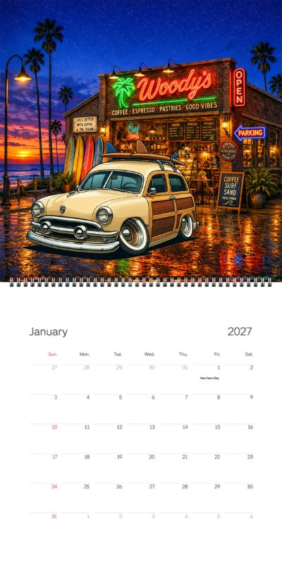 2027 Woodie Neon Calendar FWOOD51-CA