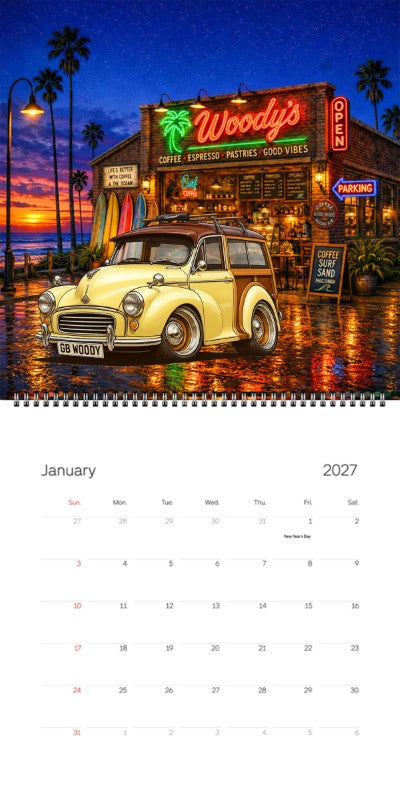2027 Woodie Neon Calendar GBWOODY-UK