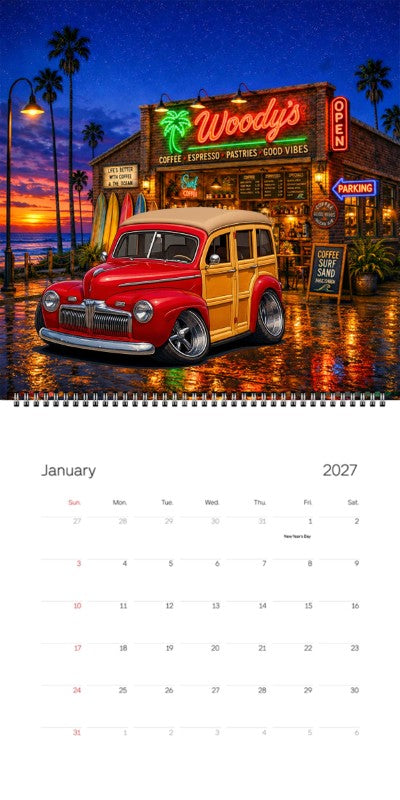2027 Woodie Neon Calendar GOTWUD-CA