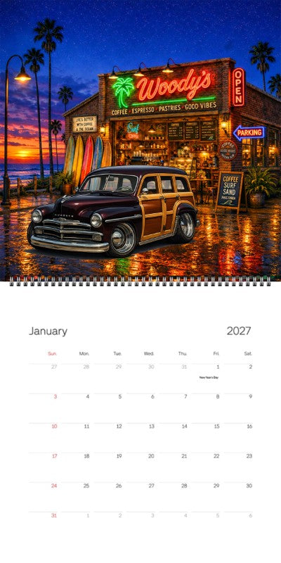 2027 Woodie Neon Calendar GRMPSUV-CA