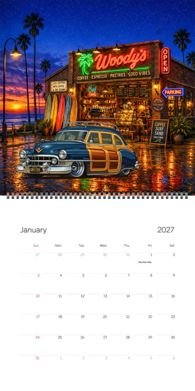 2027 Woodie Neon Calendar GWB038-CA