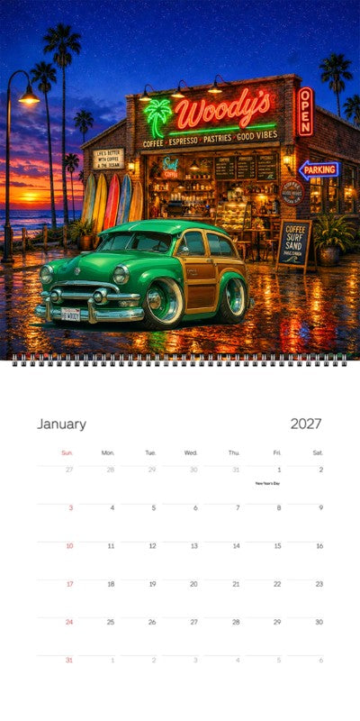 2027 Woodie Neon Calendar HBWOODY-CA