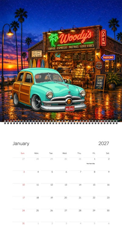 2027 Woodie Neon Calendar HLE441-CU