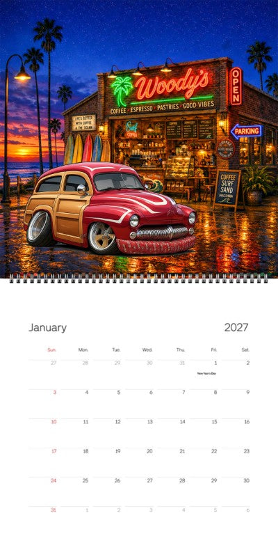 2027 Woodie Neon Calendar HTRDWDY-CA