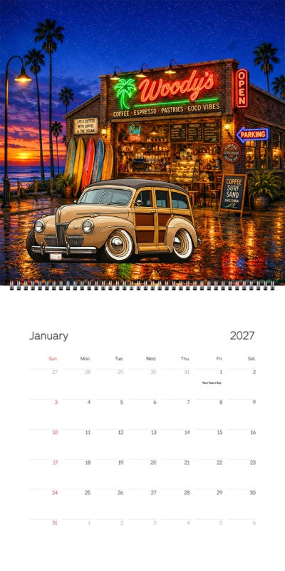 2027 Woodie Neon Calendar HV3062-CA