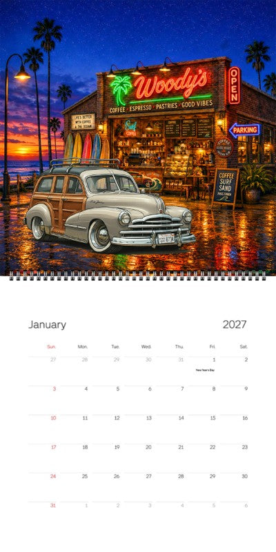 2027 Woodie Neon Calendar HVB734-CA