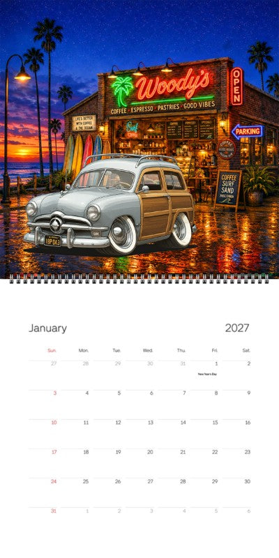2027 Woodie Neon Calendar IBP043-CA