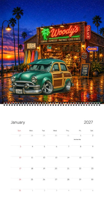 2027 Woodie Neon Calendar IGTAWDY-CA