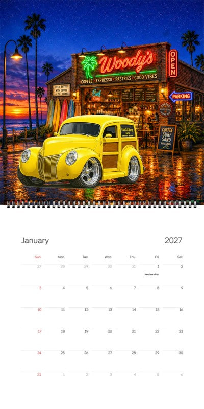 2027 Woodie Neon Calendar IRONWD-CA